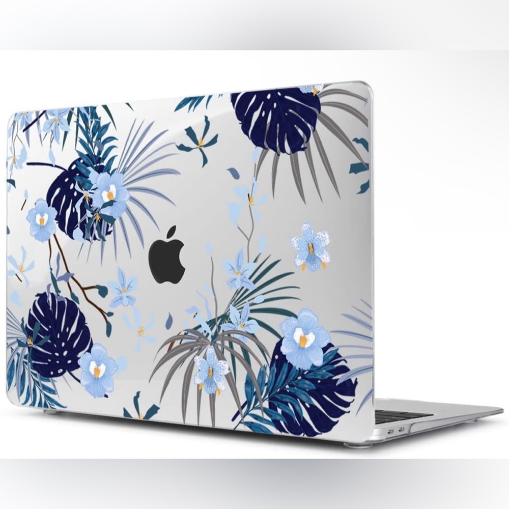 MACBOOK AIR 15INCH TROPICAL BLUE PALM HARD SHELL CASE WITH KEYBOARD COVER - NWOT